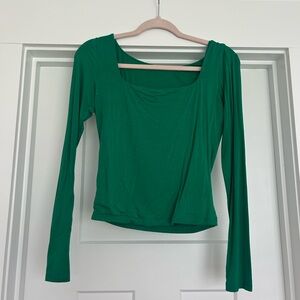 Amazon Vibrant Green Long Sleeve Blouse